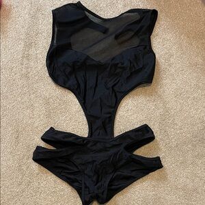 iHeartRaves Black Cutout One Piece Swimsuit